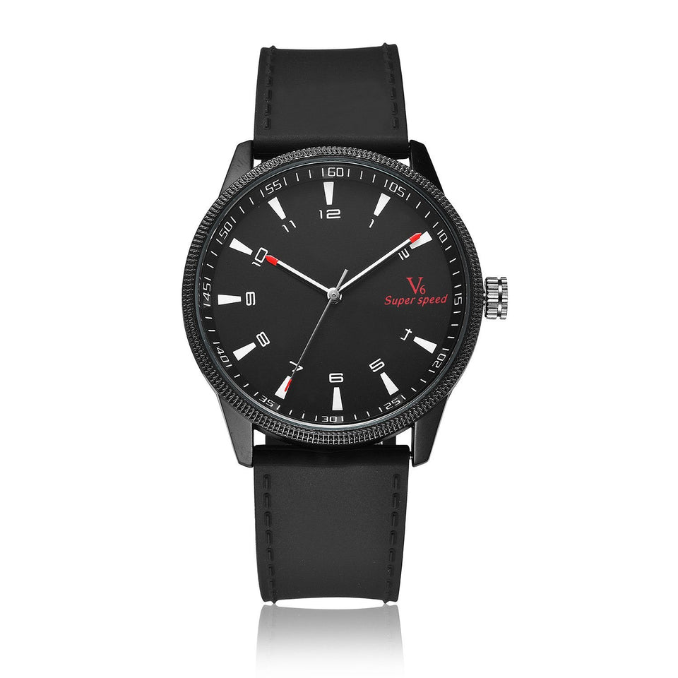 Waterproof Quartz Watch For Men Timeless Matter Black faced black belt 