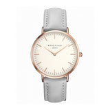 Rosefield Ultra Thin Quartz Watch For Women Timeless Matter Rose gold shell with white surface 