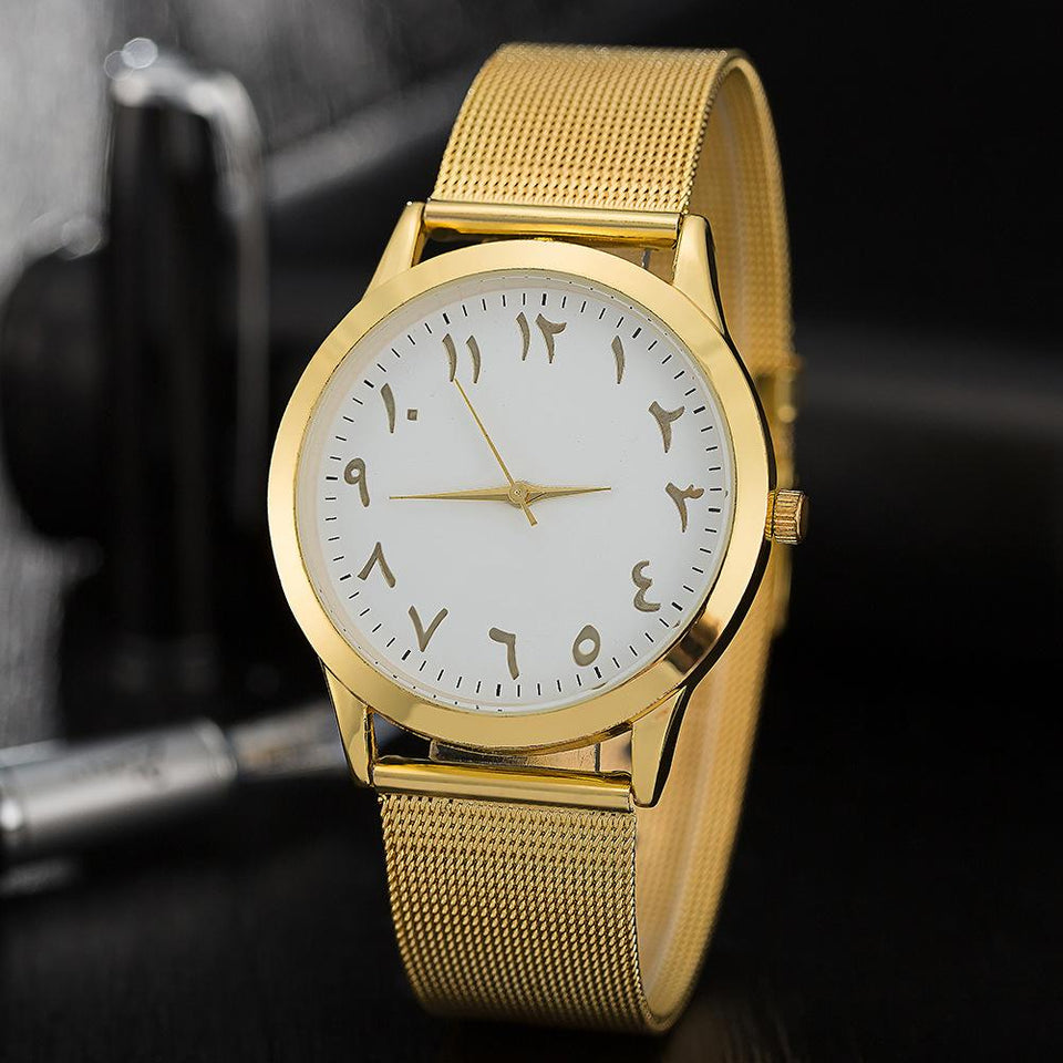 Arabian Quartz Unisex Watch Timeless Matter Gold 