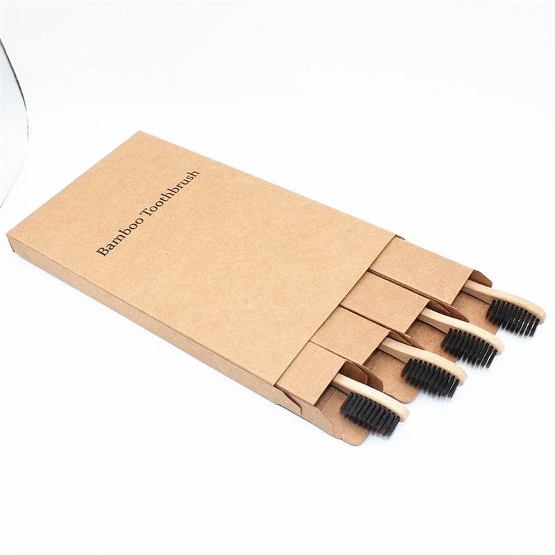 Bamboo Toohbrush - 4 Pieces Timeless Matter black 