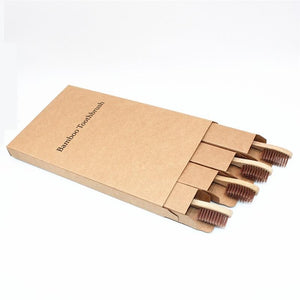 Bamboo Toohbrush - 4 Pieces Timeless Matter Brown 