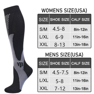 Compression Socks For Women & Men (Use Size Chart Below)